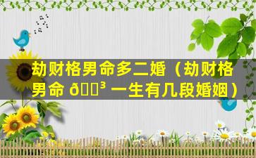 劫财格男命多二婚（劫财格男命 🌳 一生有几段婚姻）